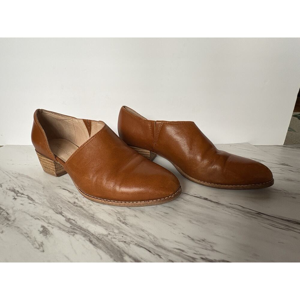 Madewell Lucie Bootie Shoe - 8 Brown Saddle Leather, Low Heel, Office Preppy - Picture 3 of 10